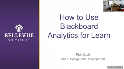 Thumbnail for Faculty Days, Fall 2019: How to Use Blackboard Analytics for Learn