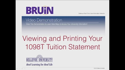 Thumbnail for Viewing and Printing your 1098T Tuition Statement
