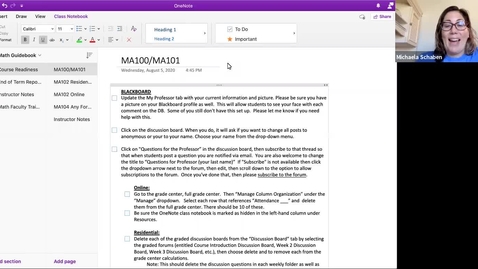 Thumbnail for Math Adjunct Training - OneNote