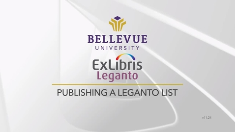 Thumbnail for Publishing a Leganto List