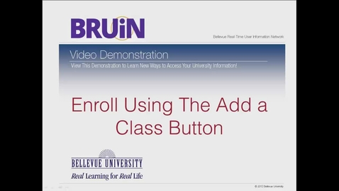 Thumbnail for Enroll Using the Add a Class Button