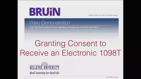 Thumbnail for Granting Consent to Receive an Electronic 1098T