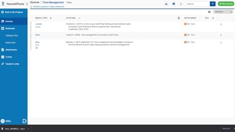 Thumbnail for Converting References to a Word Document - NoodleTools