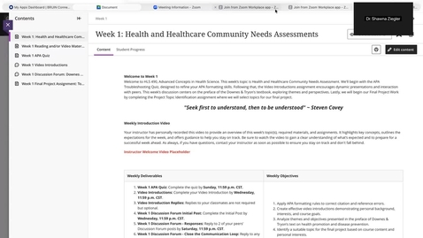 Thumbnail for Advanced Concepts in Health Sciences Welcome &amp; Overview