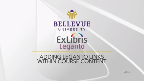 Thumbnail for Adding Leganto Links Within Course Content