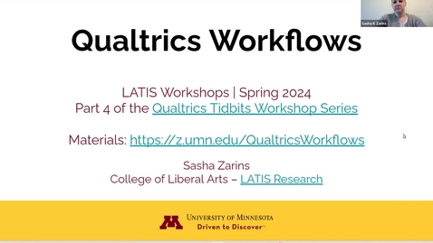 Thumbnail for Qualtrics Tidbits: Best Practices for Creating and Utilizing Workflows