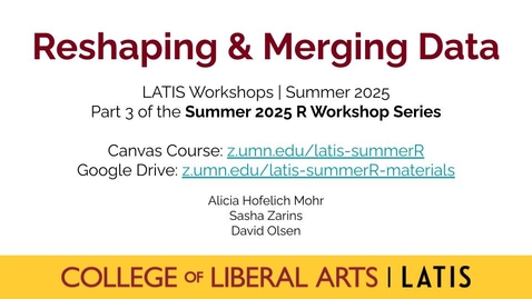 Thumbnail for Reshape and Merge (Summer 2025)