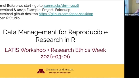 Thumbnail for Data Management for Reproducible Research in R (Spring 2026)