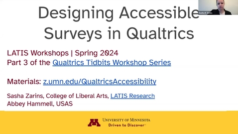 Thumbnail for Qualtrics Tidbits: Good practices for Accessibility