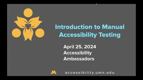 Thumbnail for Introduction to Manual Website Accessibility Testing