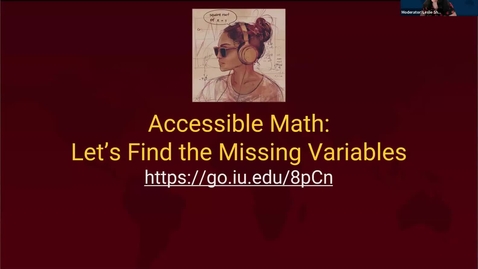 Thumbnail for GAAD 2024 - D4 - Accessible math: let's find the missing variable - Brian Richwine and Mary Stores