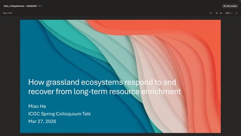 Thumbnail for ICGC Colloquium Series: Miao He, March 27, 2026