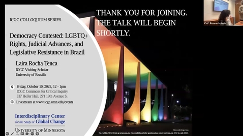 Thumbnail for ICGC Colloquium Series: Laira Rocha Tenca, October 10th, 2025