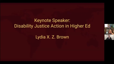 Thumbnail for entry GAAD 2023 - Keynote - Disability justice action in higher education with Lydia X.Z. Brown