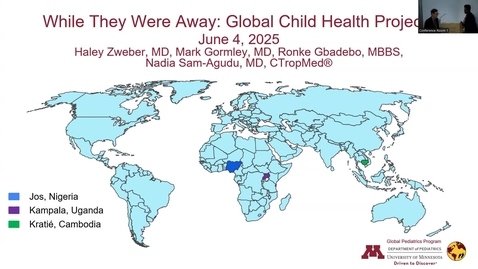 Thumbnail for &quot;While They Were Away: Resident Global Pediatrics Projects&quot; with  Nadia Sam-Agudu, MD; Ronke Gbadebo; Mark Gormley; Haley Zweber
