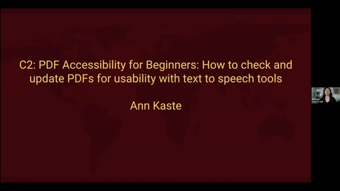 Thumbnail for entry GAAD 2023 - C2: PDF accessibility for beginners - Ann Kaste