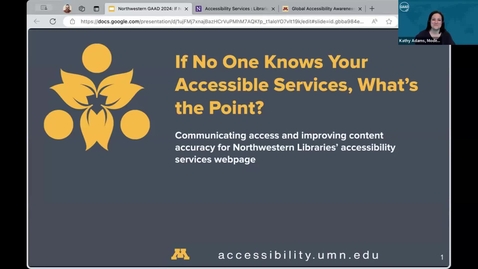Thumbnail for GAAD 2024 - A4: If no one knows your accessible services, what's the point? Communicating access and improving content accuracy for Northwestern Libraries' accessibility services webpage - Chris Davidson, Cory Slowik, and Frank Sweis
