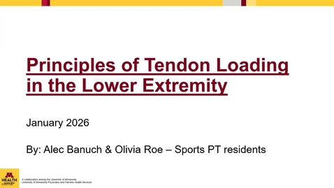 Thumbnail for 1/28/2026 Athletic Medicine Conference