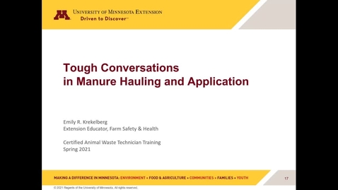 Thumbnail for entry Tough conversations in manure hauling and application