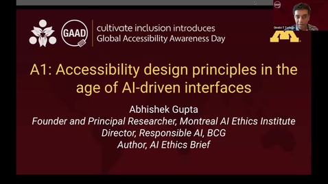 Thumbnail for GAAD 2024 - A1: Accessibility design principles in the age of AI-driven interfaces - Abhishek Gupta