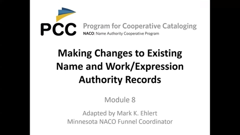 Thumbnail for NACO Training Session 8: Changes to NARs