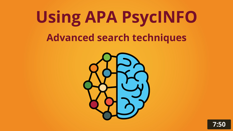 Thumbnail for entry Using APA PsycINFO: Advanced search techniques