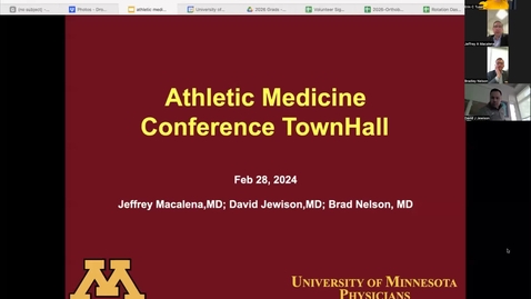 Thumbnail for entry 02/28/24 | Athletic Medicine Conference &quot;Town Hall&quot;