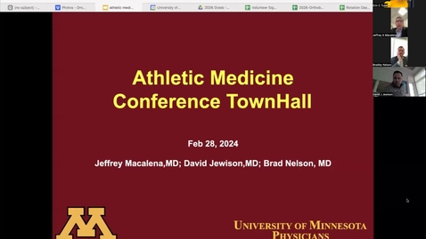 Thumbnail for 02/28/24 | Athletic Medicine Conference &quot;Town Hall&quot;