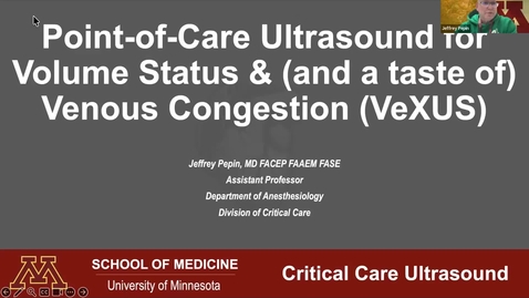Thumbnail for POCUS for Volume Status (Pepin) 20251120