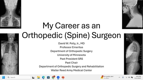 Thumbnail for 06/12/25 | David Polly, MD: My Career As An Orthopedic Spine Surgeon