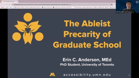 Thumbnail for GAAD 2024 - B2: The ableist precarity of graduate school - Erin Anderson