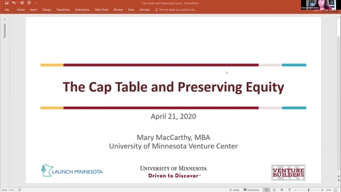 Thumbnail for entry The Cap Table and Preserving Equity