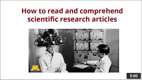 Thumbnail for entry How to read and comprehend scientific research articles