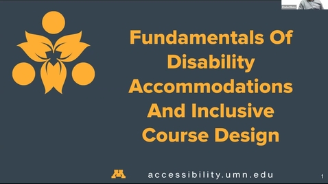 Thumbnail for entry Fundamentals of Disability Accommodations and Inclusive Course Design