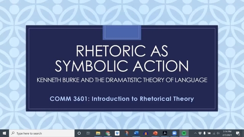 Thumbnail for RRT Chapter 6 -- Rhetoric as Symbolic Action (~35m)