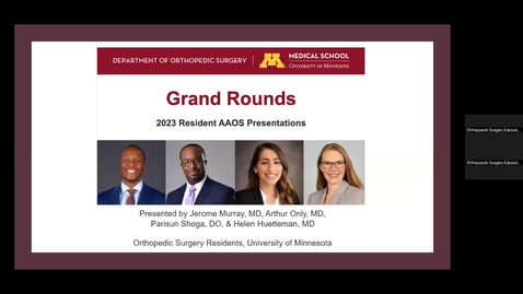 Thumbnail for 02/17/23 | PGY-1 Residents: AAOS Presentations