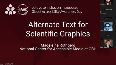 Thumbnail for entry GAAD 2023 - A2: Alternative text for scientific graphics - Madeleine Rothberg