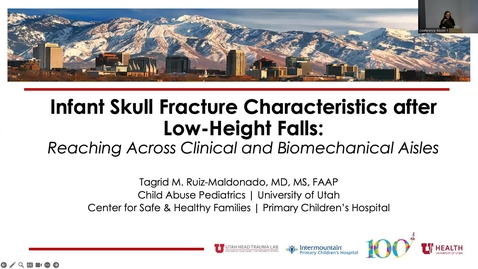Thumbnail for "Infant Skull Fractures After Low-Height Falls: Reaching across clinical and biomechanical aisles" with Tagrid Ruiz-Maldonado, MD, MS