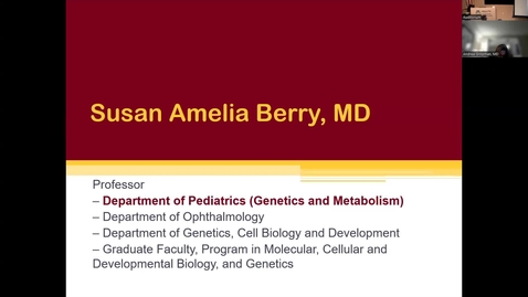 Thumbnail for Gold Headed Cane Award Ceremony honoring Dr. Sue Berry &amp; &quot;From Molecules to Milestones: Advancing Care in Urea Cycle Disorders : A Lifespan Journey Through Research, Treatment, and Lived Experience&quot; with  Andrea Gropman, MD