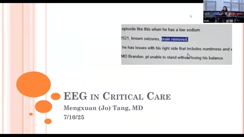 Thumbnail for EEG in Critical Care (Tang) 20250710