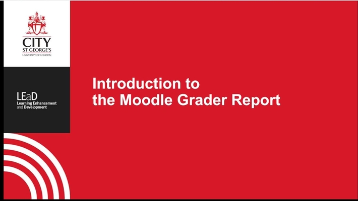 Workshop: Introduction to Moodle Grader Report