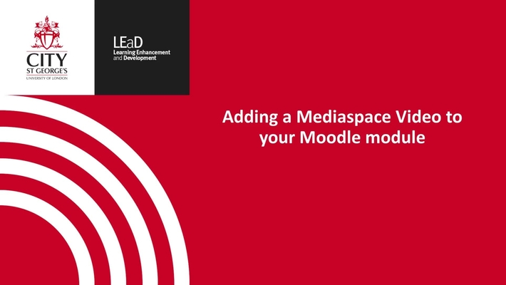 Adding a MediaSpace Video to your Moodle Module