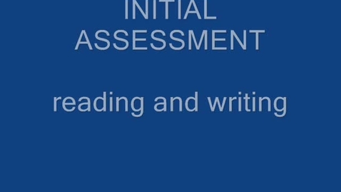 Thumbnail for entry initial assessment read write 2