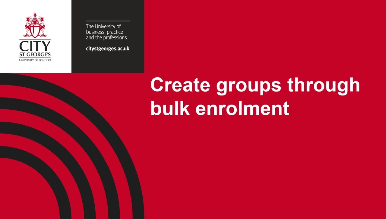 Create groups through bulk enrolment