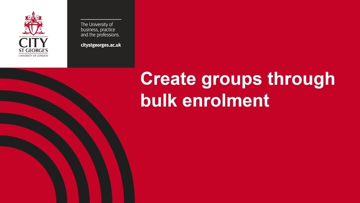 Create groups through bulk enrolment