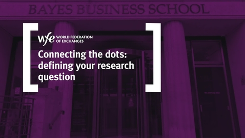 Thumbnail for entry EMM304 Connecting the dots: defining your research question