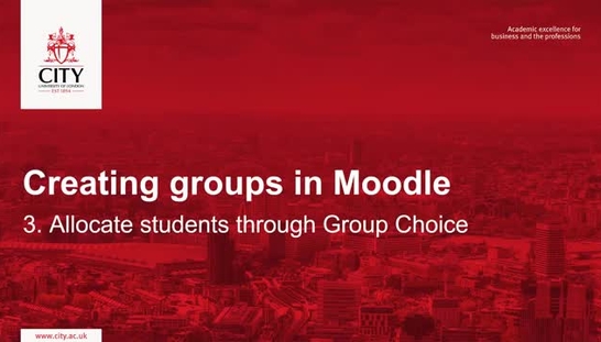 Allocate students to groups through group choice