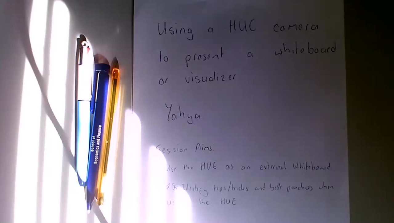 Using a HUE HD Pro camera as a Visualiser in Zoom