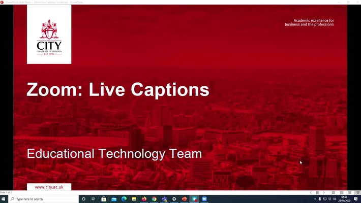 Zoom: Live Captions