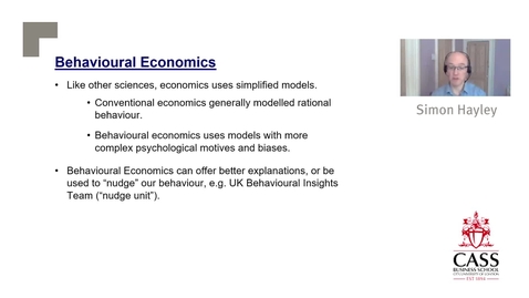 Thumbnail for Behavioural Economics and Social Distancing - Dr  Simon Hayley